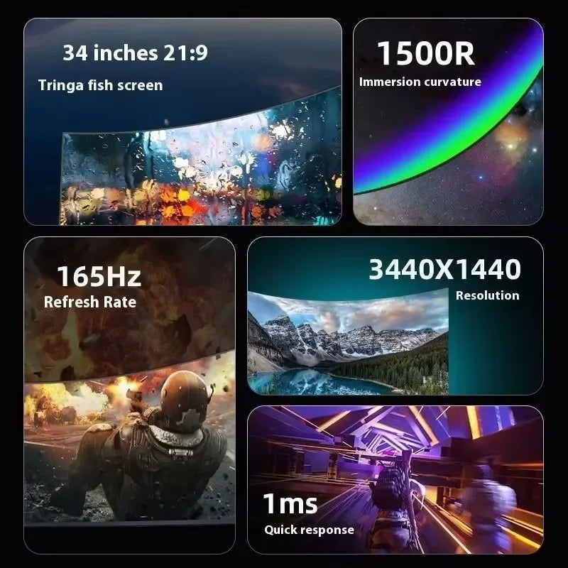 FY High Refresh Rate Gaming Monitor 144Hz 165Hz LCD Screen 2K 4K Resolution 19/21/24/27/28/32 Inch For Gamers & Esports Players
