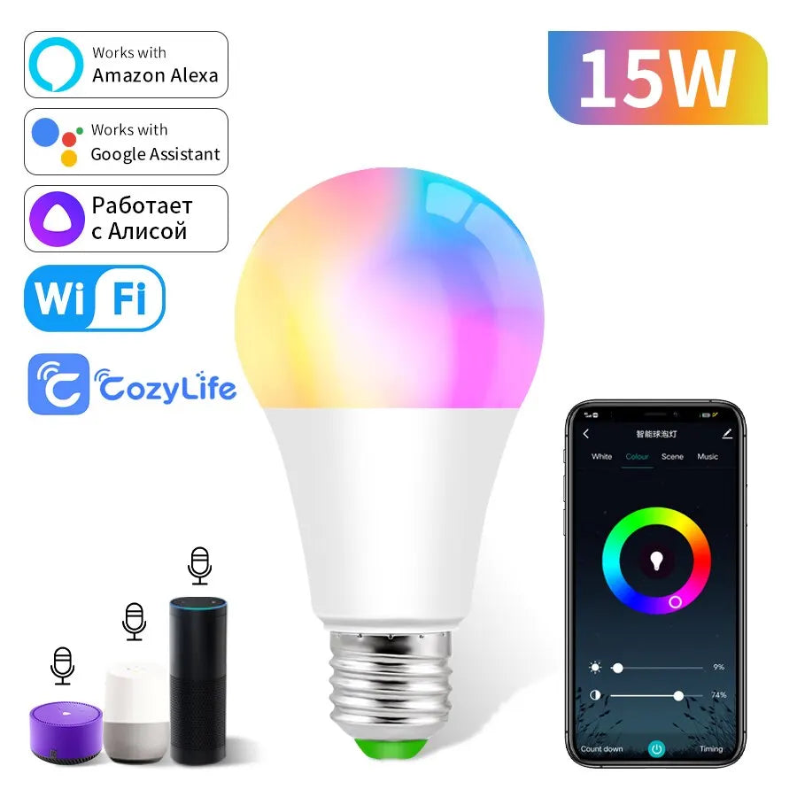 Cozylife WiFi Smart Bulb E27 Led Lights Bulbs RGB