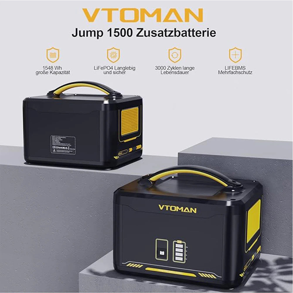 Batería Portátil VTOMAN Jump 1500 Batería Extra 1548Wh