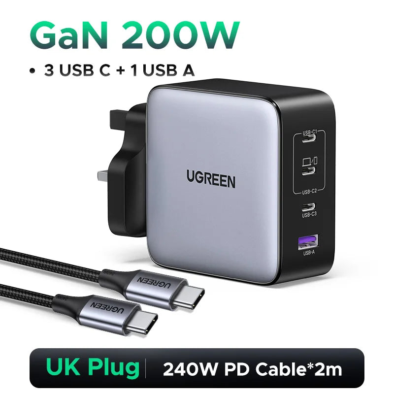 Cargador de Viaje UGREEN 200W GaN