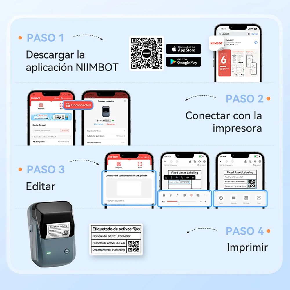 Impresora térmica Niimbot B1/B1 PRO-BLUETOOTH