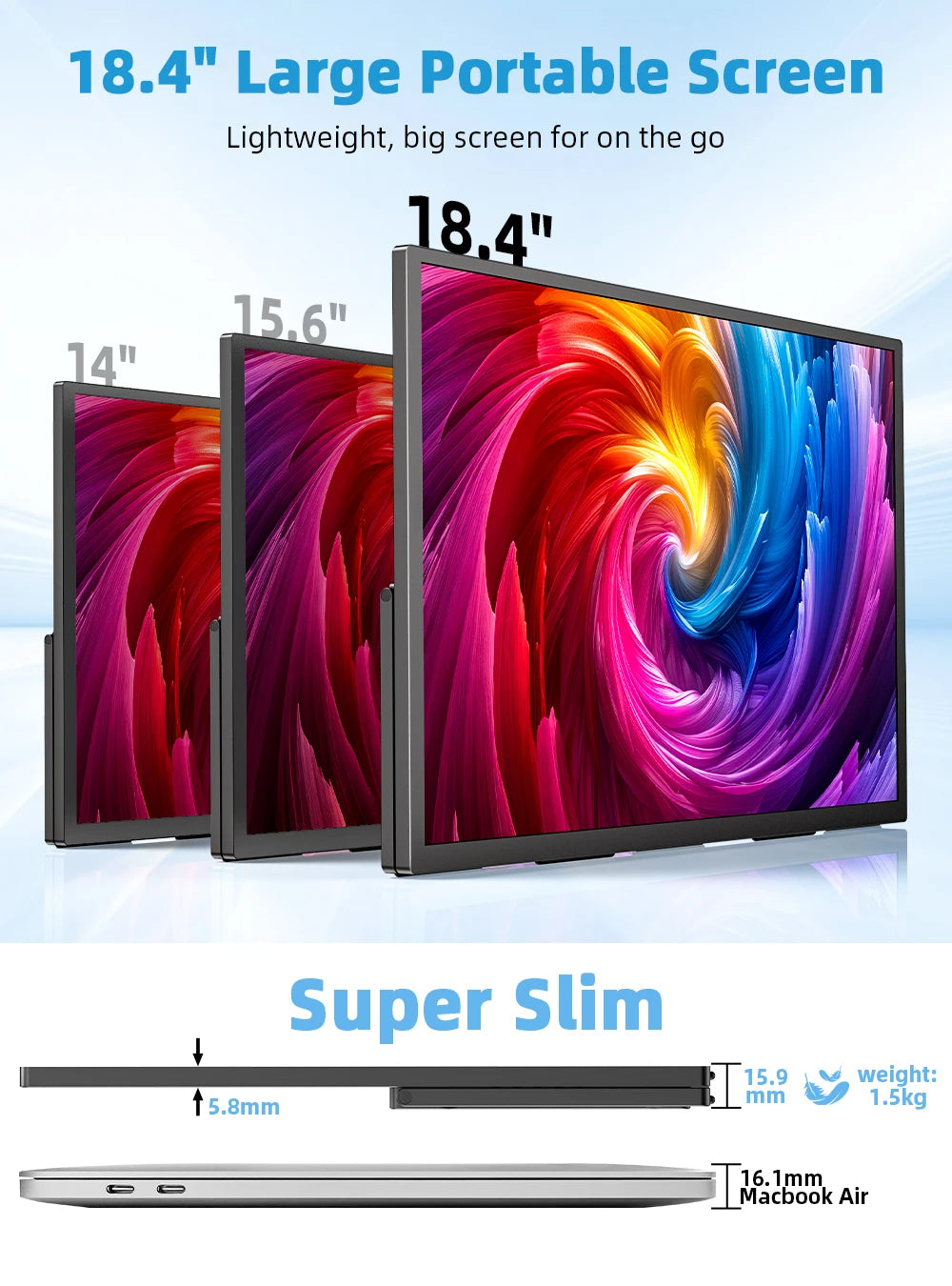 Monitor UPERFECT 18.4 inch 4K QLED