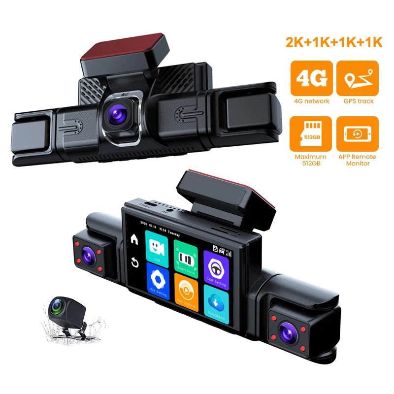 Global 4G LTE Dash Camera Remote Monitor Touch Screen