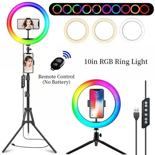 Aro de Luz RGB con Trípode y Mando