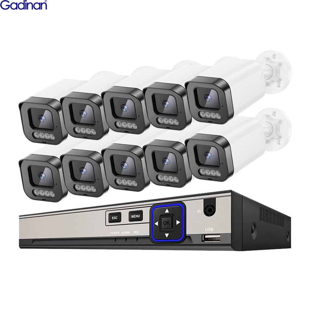 Gadinan Kit Cámara de Seguridad 5MP POE con Audio Bidireccional y NVR 4K