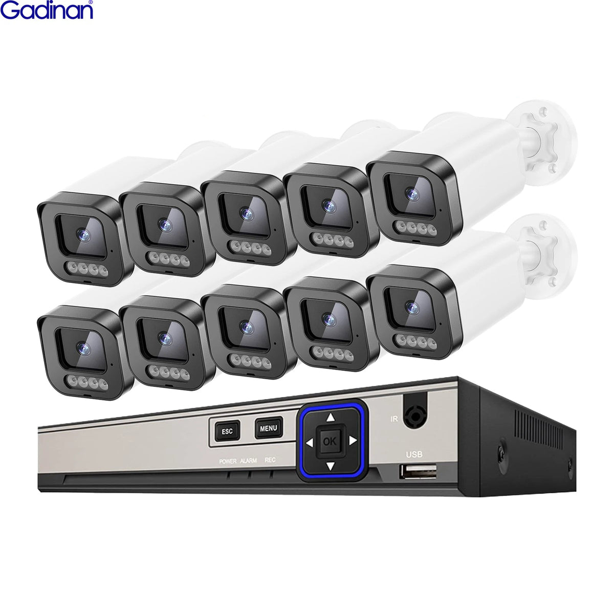 Gadinan Kit Cámara de Seguridad 5MP POE con Audio Bidireccional y NVR 4K