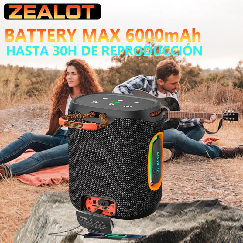 Bocina Zealot-S122 Wireless Bluetooth Aprueba de Agua