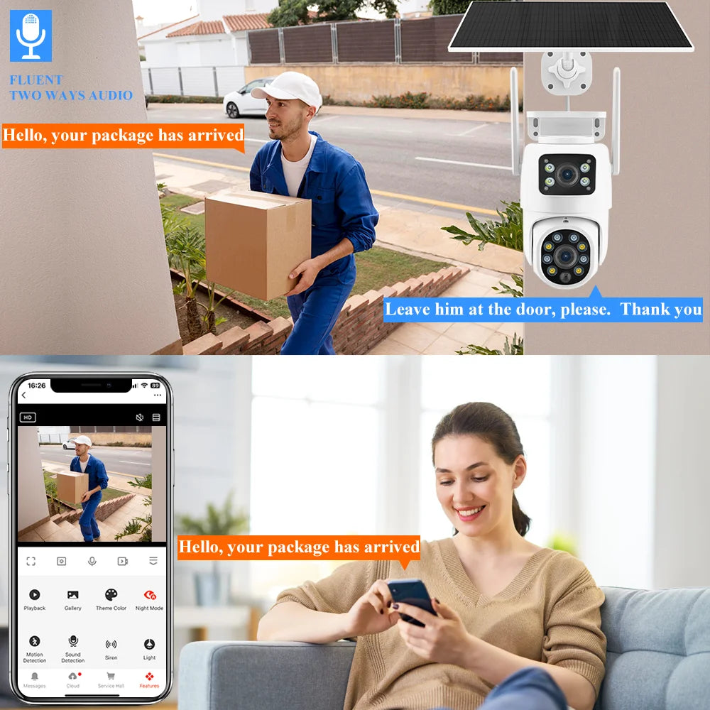 Tuya Solar WiFi Outdoor Waterproof Camera PIR Auto Tracking