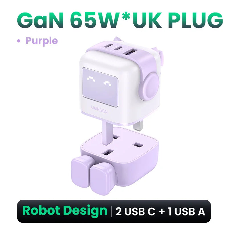Cargador UGREEN 65W GaN Uno Robot