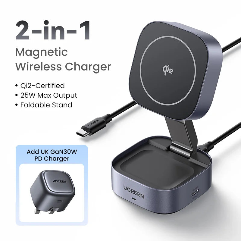 UGREEN Qi2 15W Soporte Cargador Inalámbrico Magnético