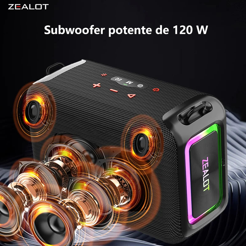 Bocina ZEALOT S95 120W Portatil Aprueba de Agua