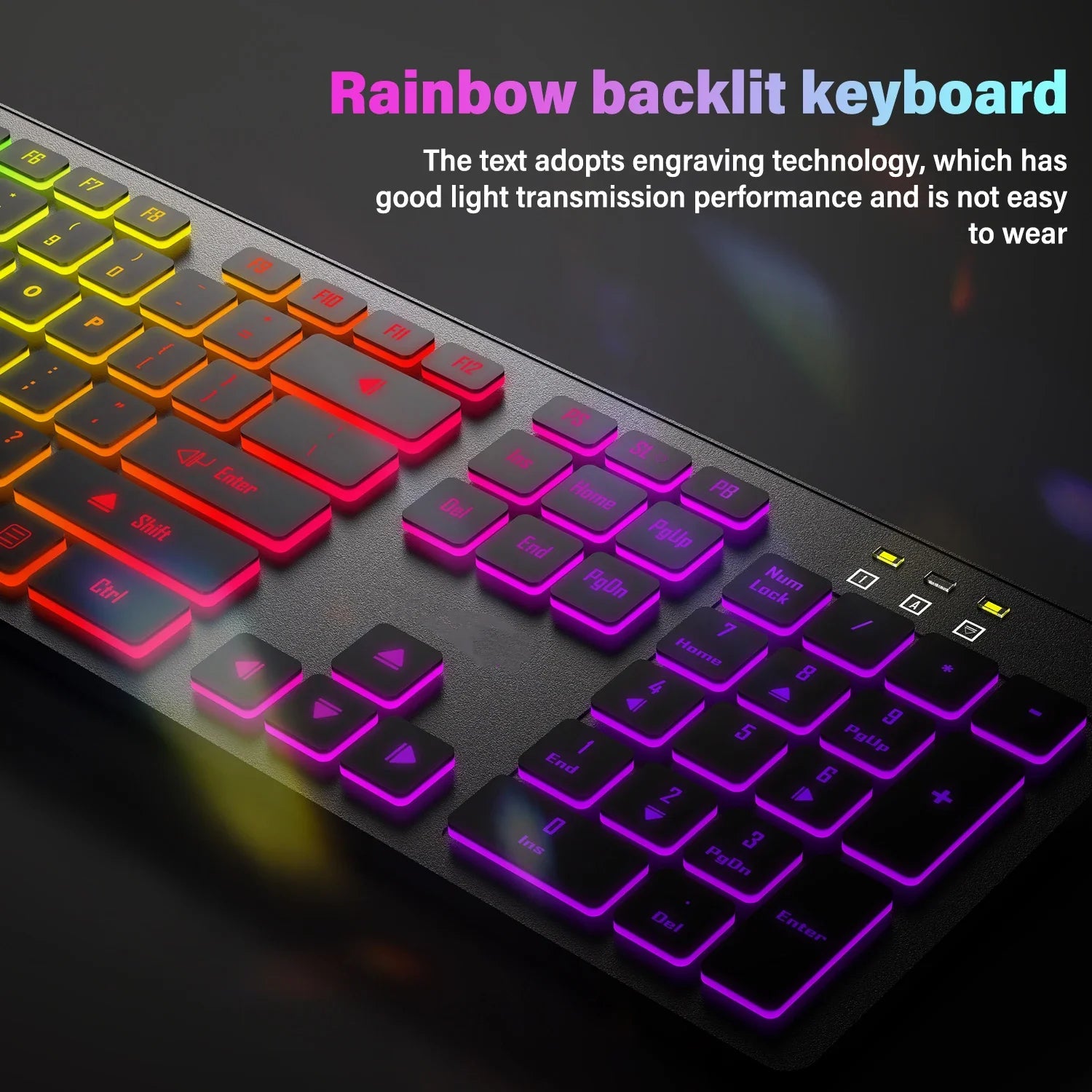 Gaming Teclado Light Backlit RGB Mute Wired