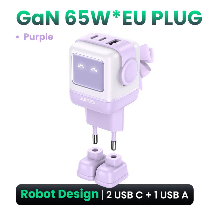Cargador UGREEN 65W GaN Uno Robot