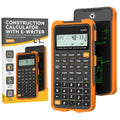 Calculadora de construcción con tableta de escritura industrial