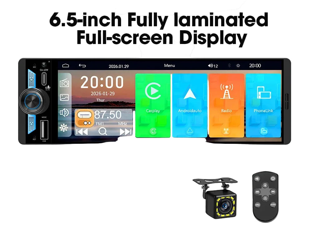Pantalla Carplay & Android Auto 
6.5 Inch IPS