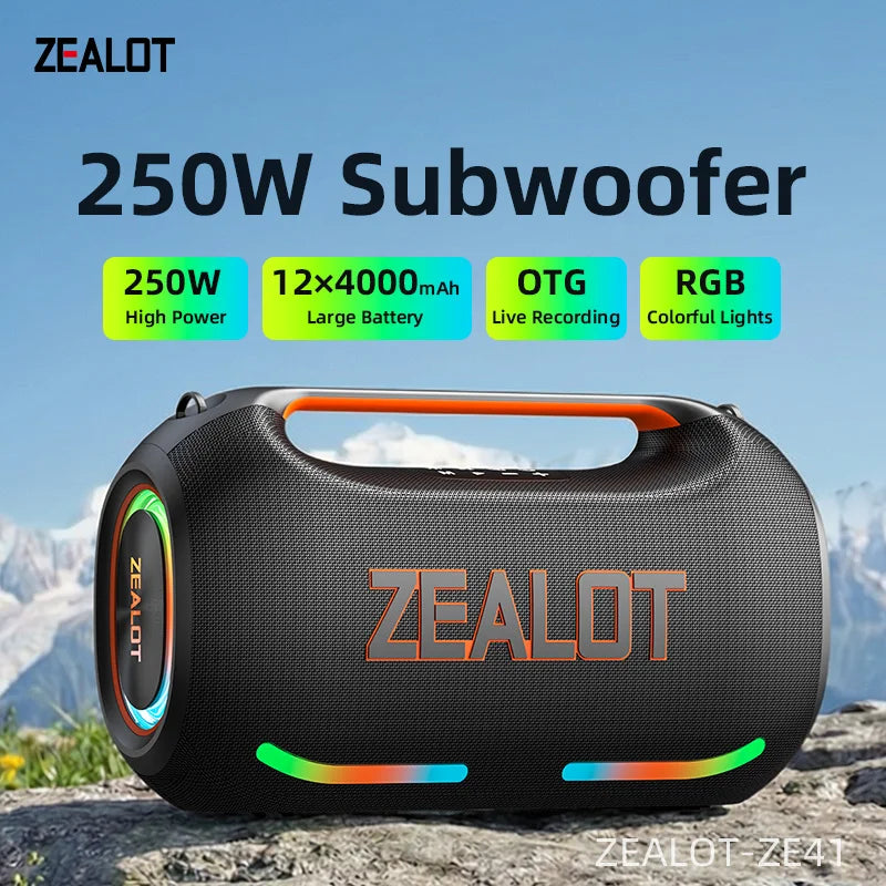 Bocina ZEALOT-ZE41 250W RGB Portátil