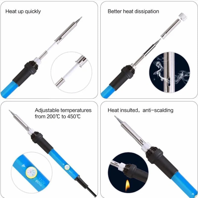 Soldador Eléctrico 60W con Temperatura Ajustable