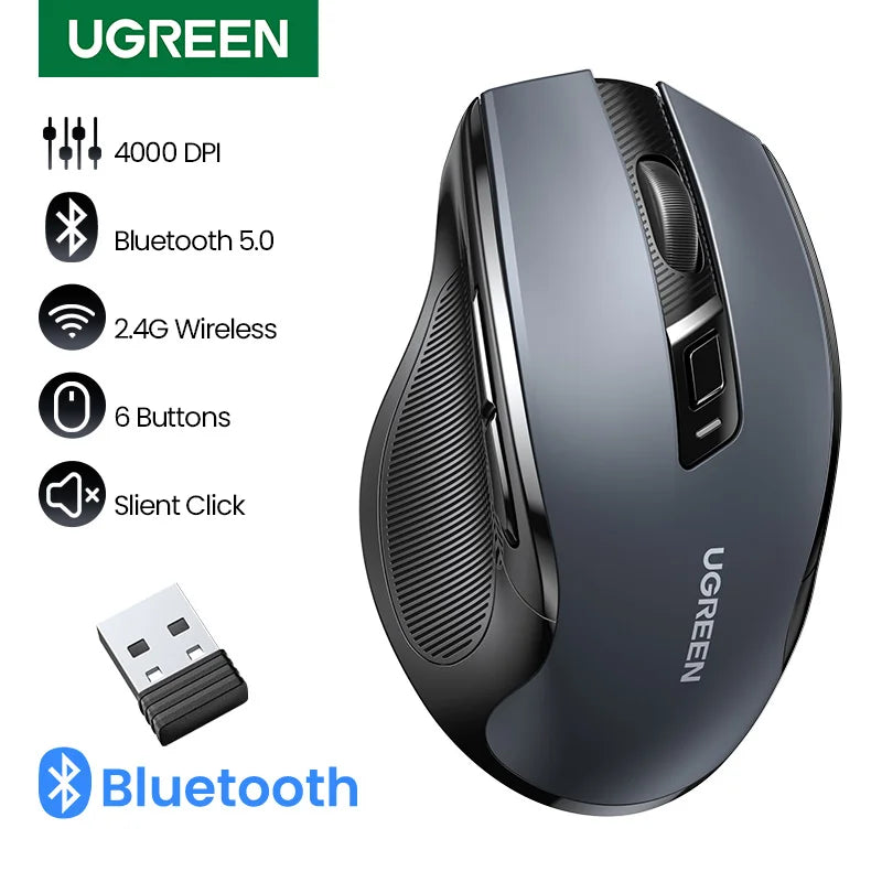 UGREEN Wireless Mouse Bluetooth5.0 Mouse Ergonomic