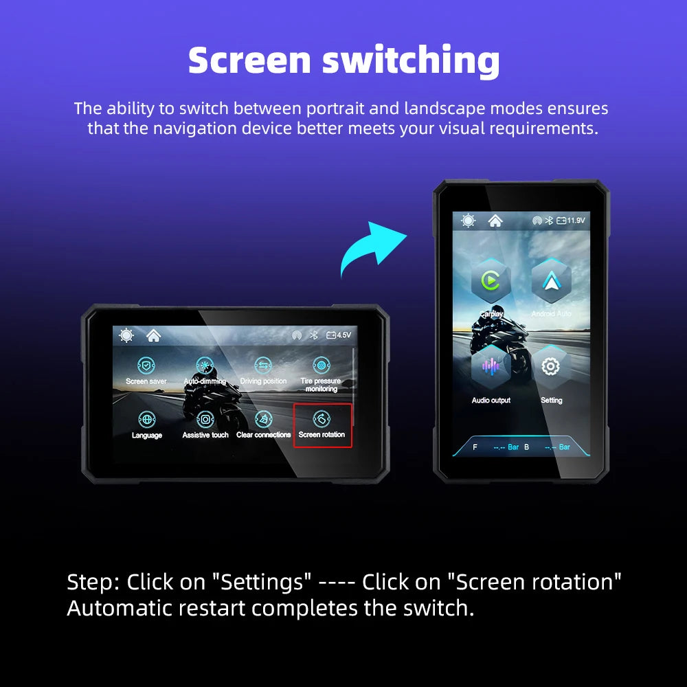 Pantalla Carplay & Android Auto 5" para Motocicleta