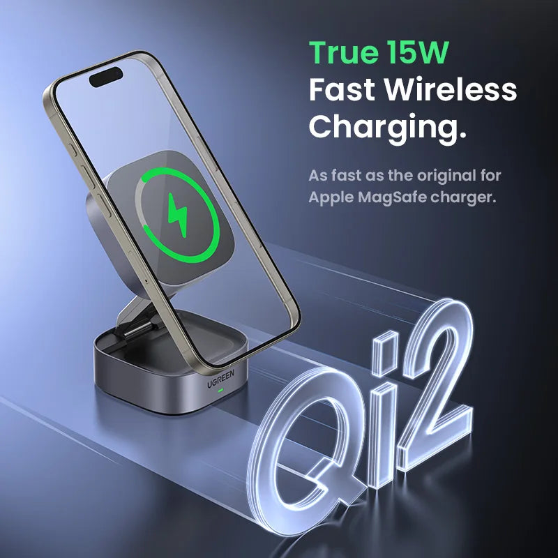 UGREEN Qi2 15W Soporte Cargador Inalámbrico Magnético