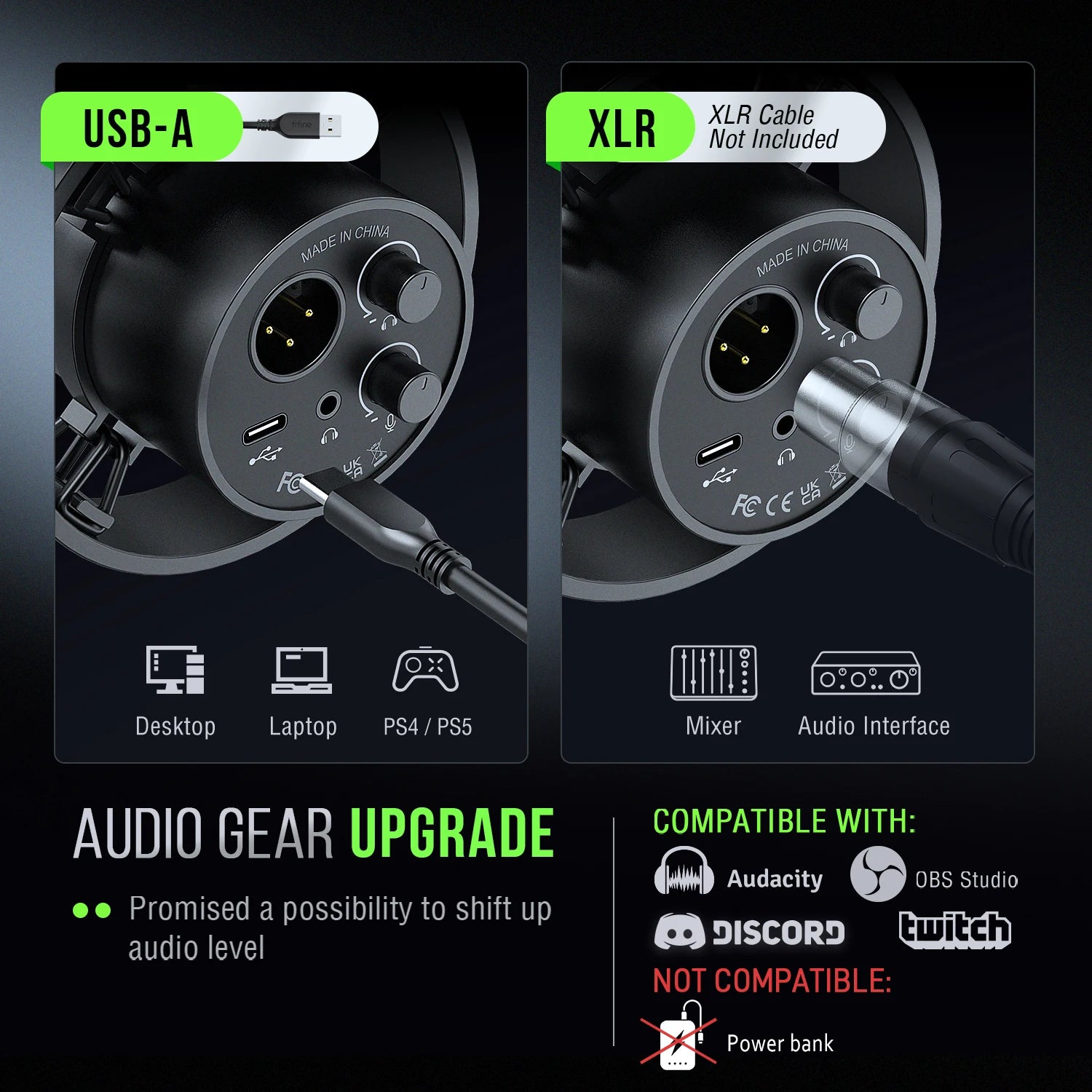 Micrófono FIFINE USB/XLR Dynamic