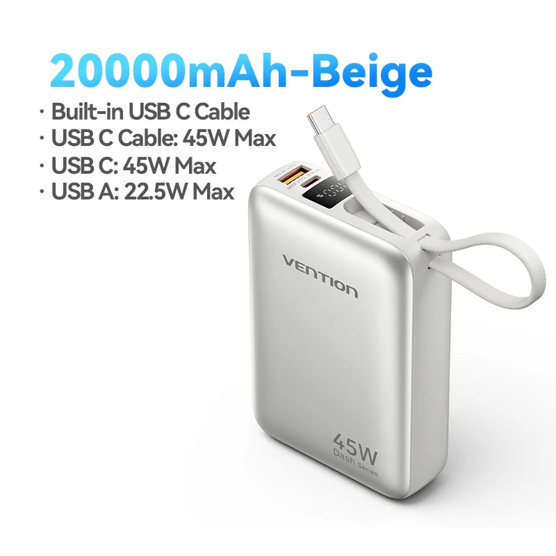 Power Bank Vention CCC Power Bank 45W 20000mAh