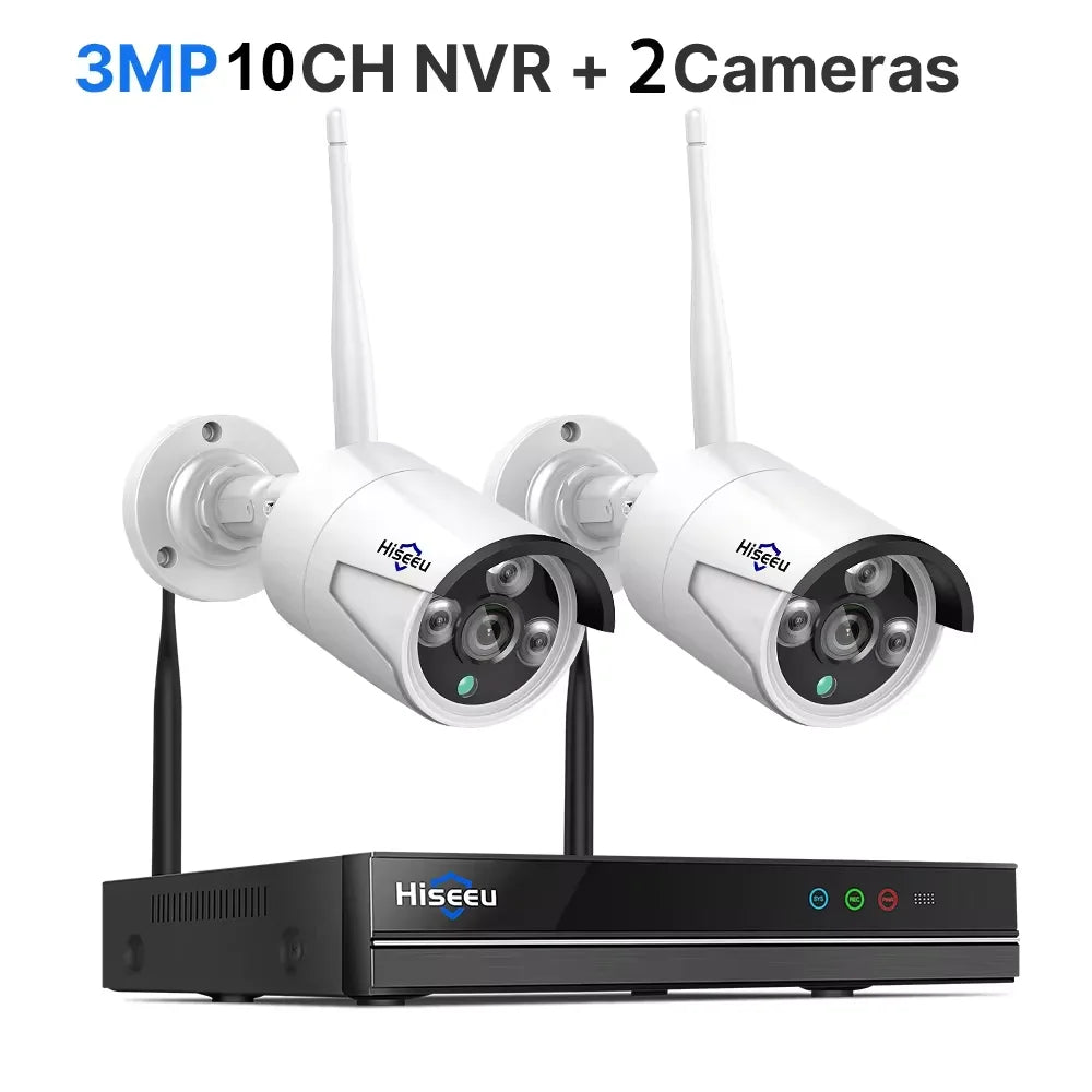 Hiseeu 3/5/8MP Sistema de Cámaras WiFi con NVR 10CH