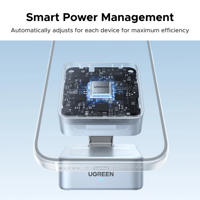 UGREEN Qi2 25W 15W Cargador Inalámbrico Magnético 2‑en‑1