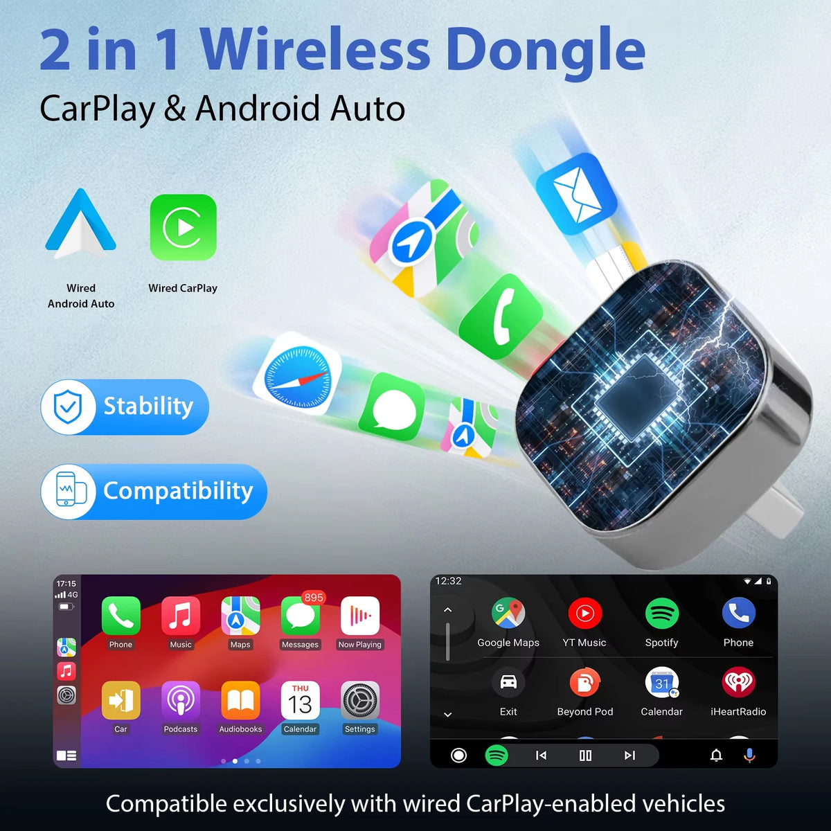Adaptador XUDA Wireless CarPlay & Android Auto
