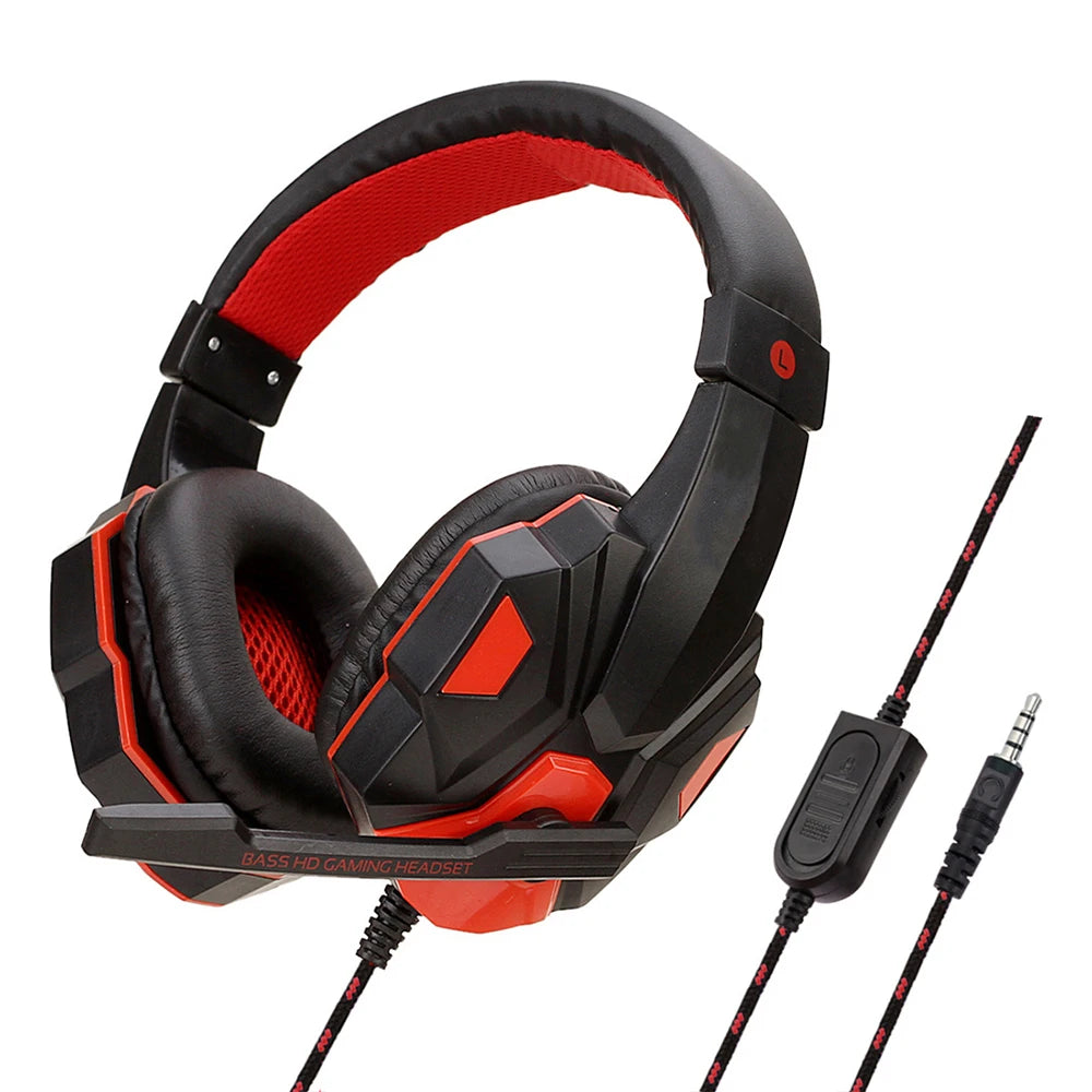 3.5mm Wired Gaming Headphone Game Headset Noise Cancelling Earphone With Microphone Volume Control For Switch Laptop PC Computer