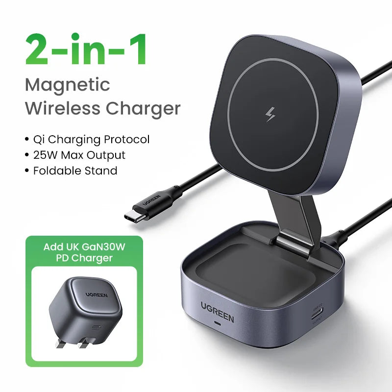 UGREEN Qi2 15W Soporte Cargador Inalámbrico Magnético
