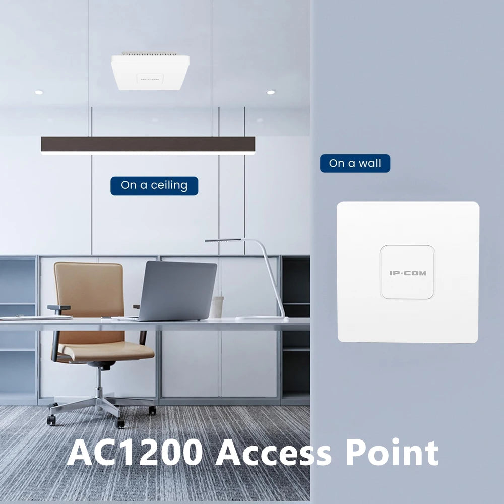 Punto de Acceso WiFi de Techo AC1200 Dual Band Gigabit con PoE