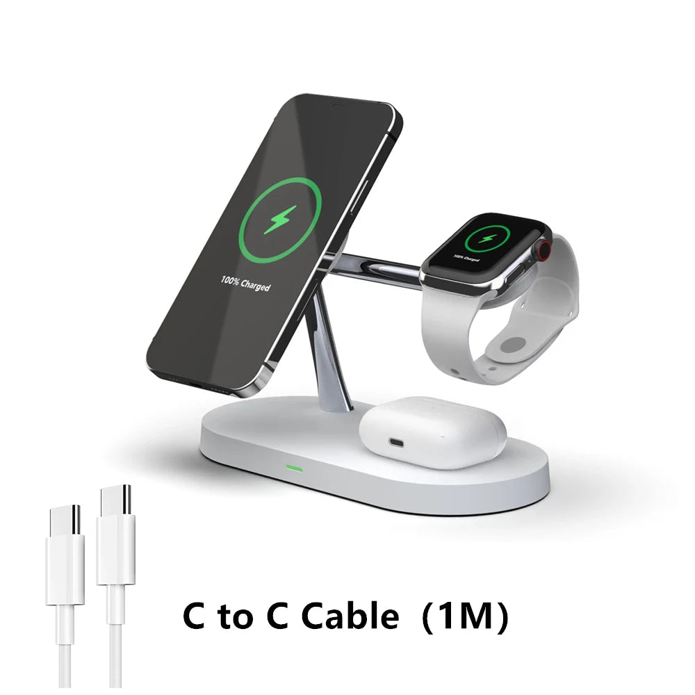 3 en 1 Cargador Inalámbrico Magnético para iPhone, Apple Watch y AirPods