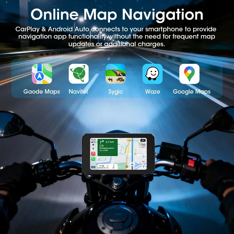 Écran portable Carplay & Android Auto 5" pour Moto