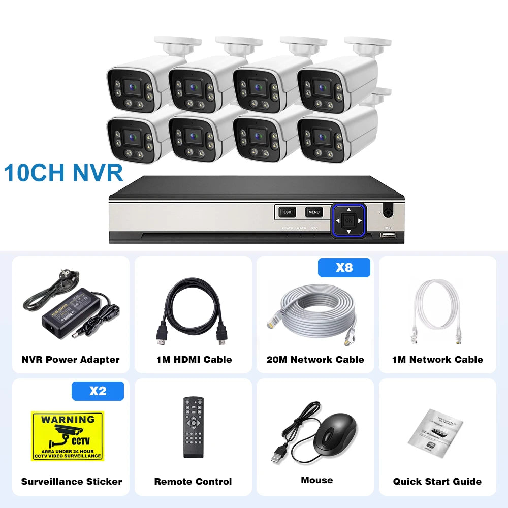 Gadinan Sistema de Cámaras de Seguridad 8MP PoE con Audio Bidireccional