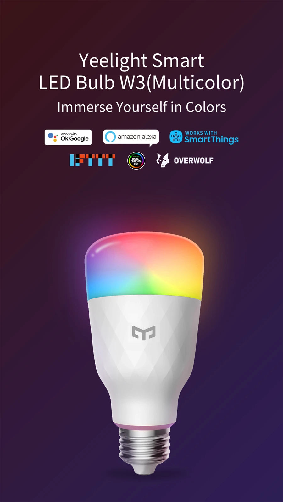 Yeelight Smart LED Bulb W3 E26 Color/White