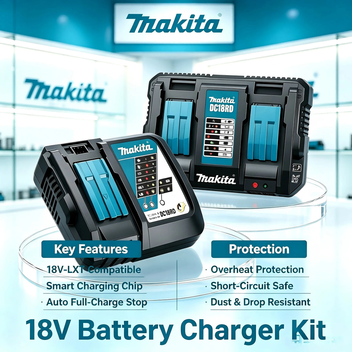 Base de charge pour batteries Makita DC18RD
