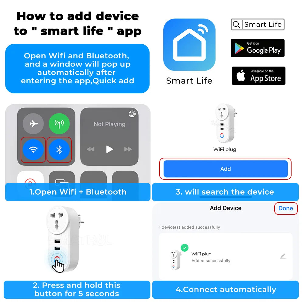 16A Tuya WiFi Smart Socket With 2 USB
