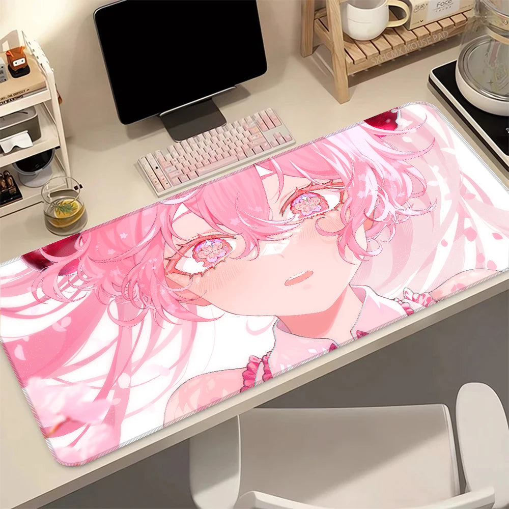 Keyboard Desk Mat Mousepad Laptop Virtual Diva H-Hatsune Miku Anime Large Mouse Pad Office Accessories Cute Girl Soft MousePads