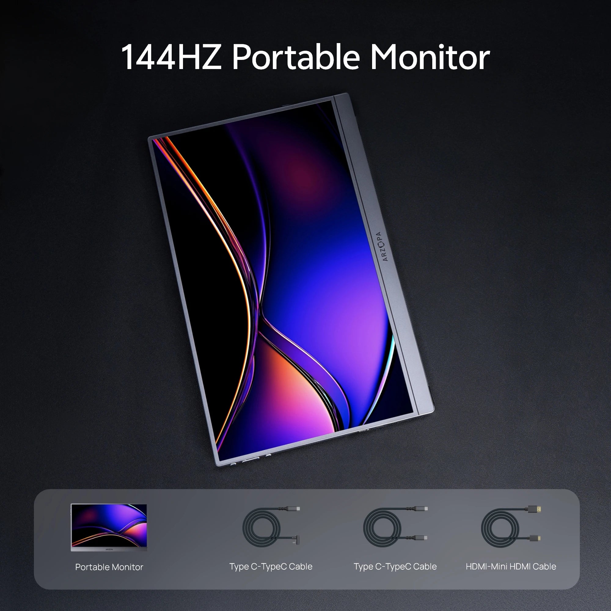 Monitor ARZOPA 16.1” Grey Portable 144 Hz