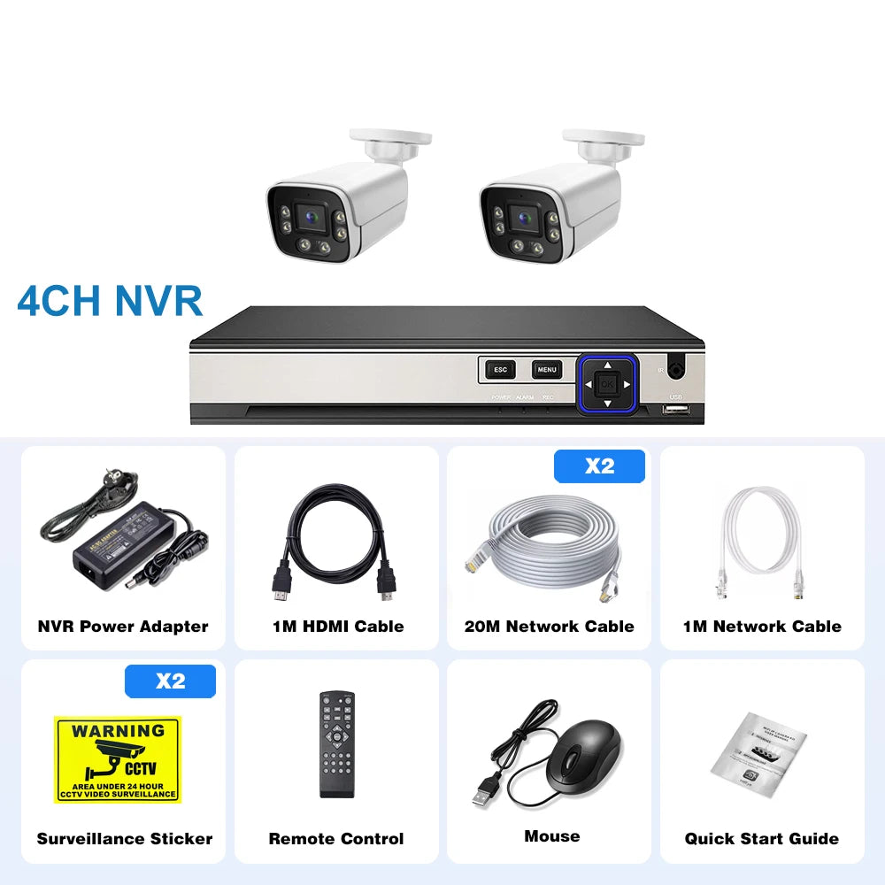 Gadinan Sistema de Cámaras de Seguridad 8MP PoE con Audio Bidireccional