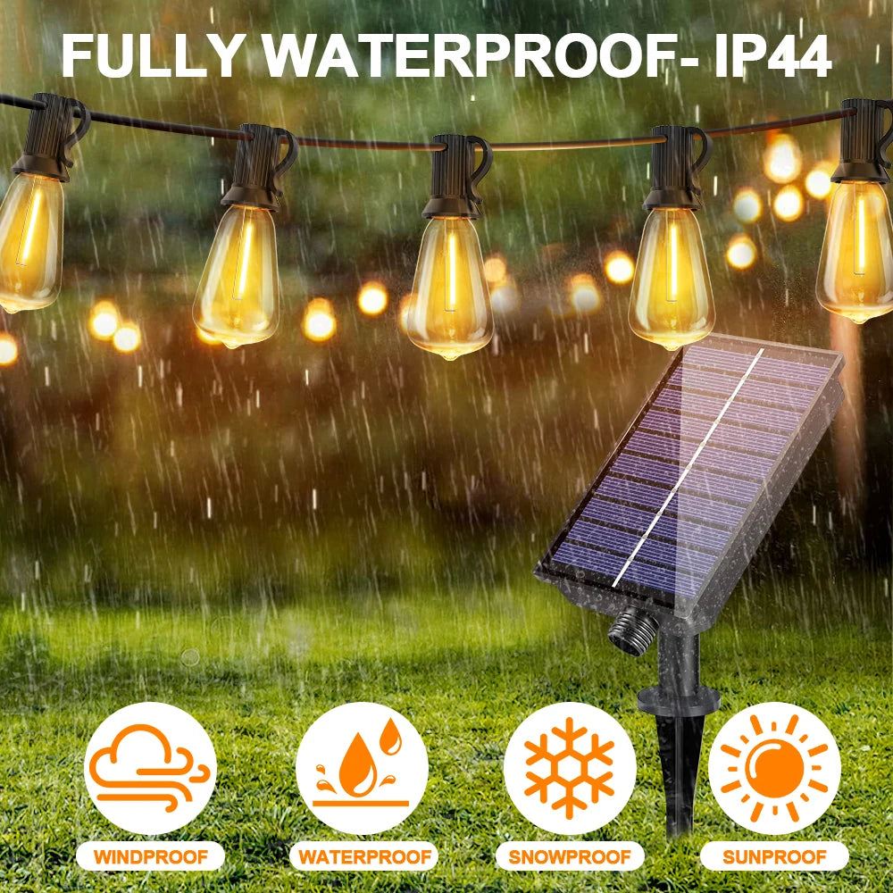 Guirlande solaire LED dimmable extérieure IP65