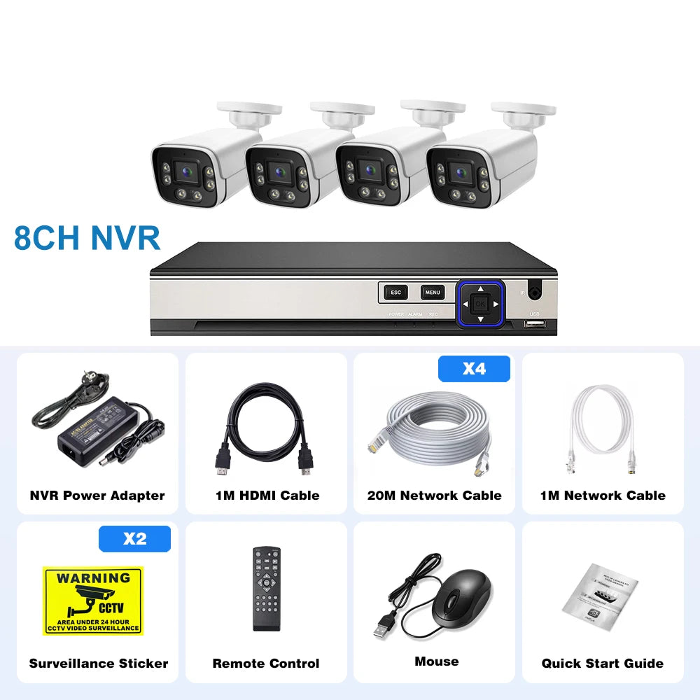 Gadinan Sistema de Cámaras de Seguridad 8MP PoE con Audio Bidireccional
