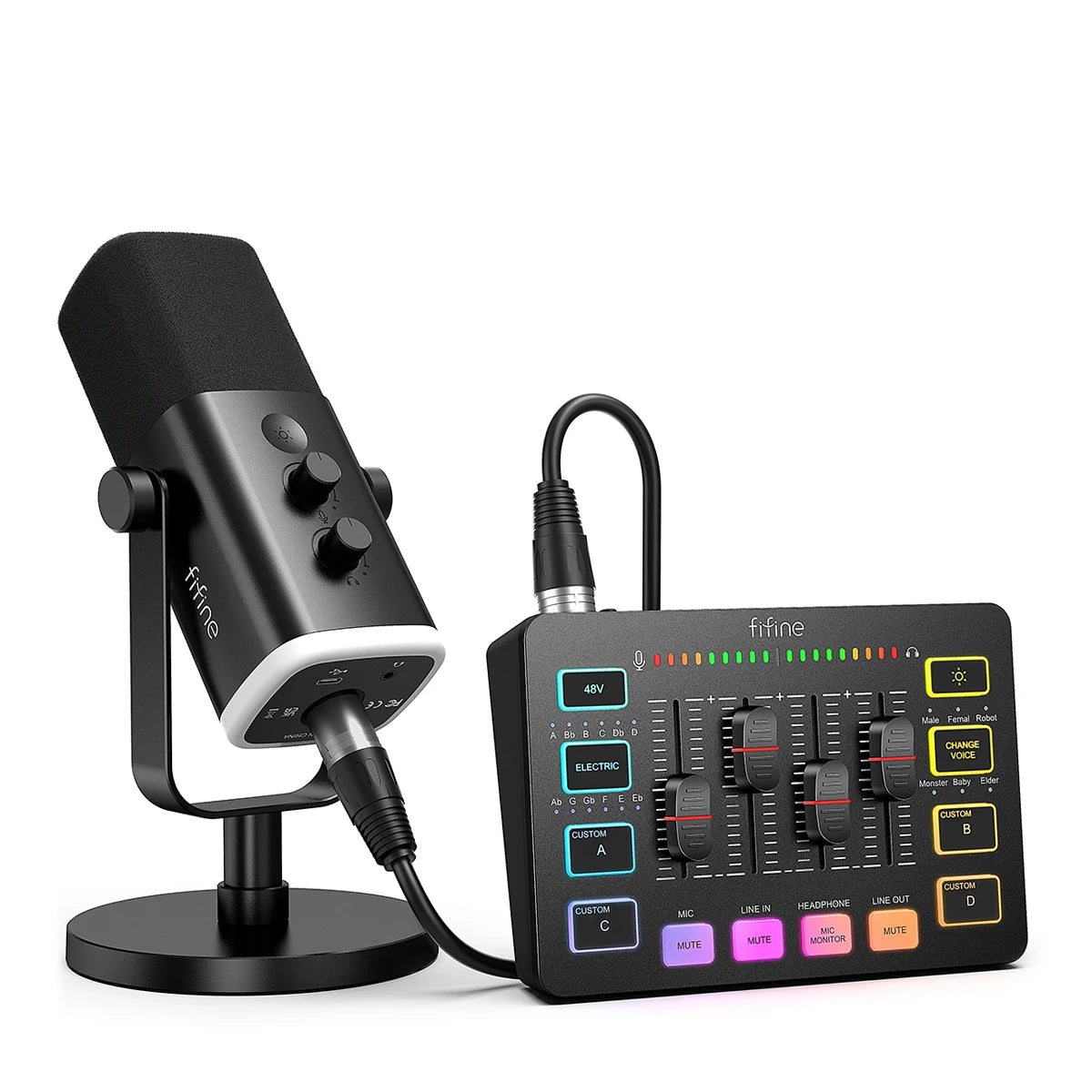 Micrófono FIFINE All-in-One Podcast Kit