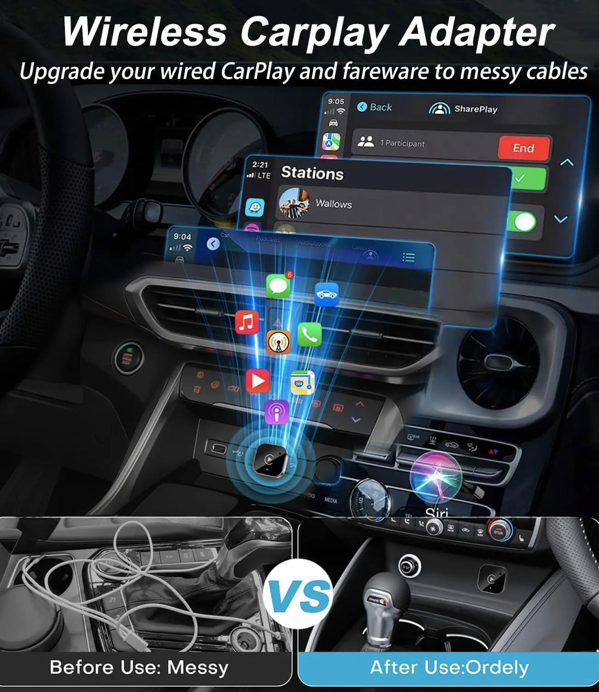Adaptador Wireless CarPlay & Android Auto