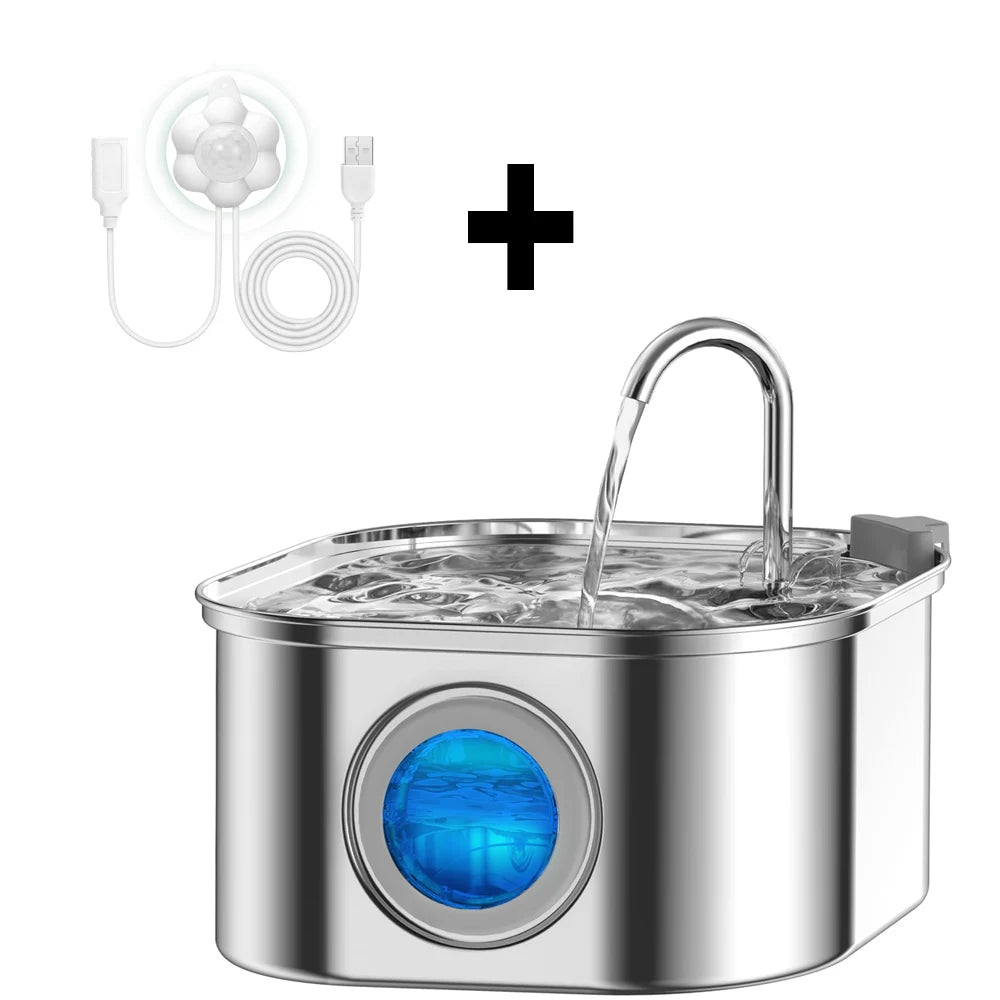 Transparent Window Cat Water Dispenser with sensor 3.2L/108oz