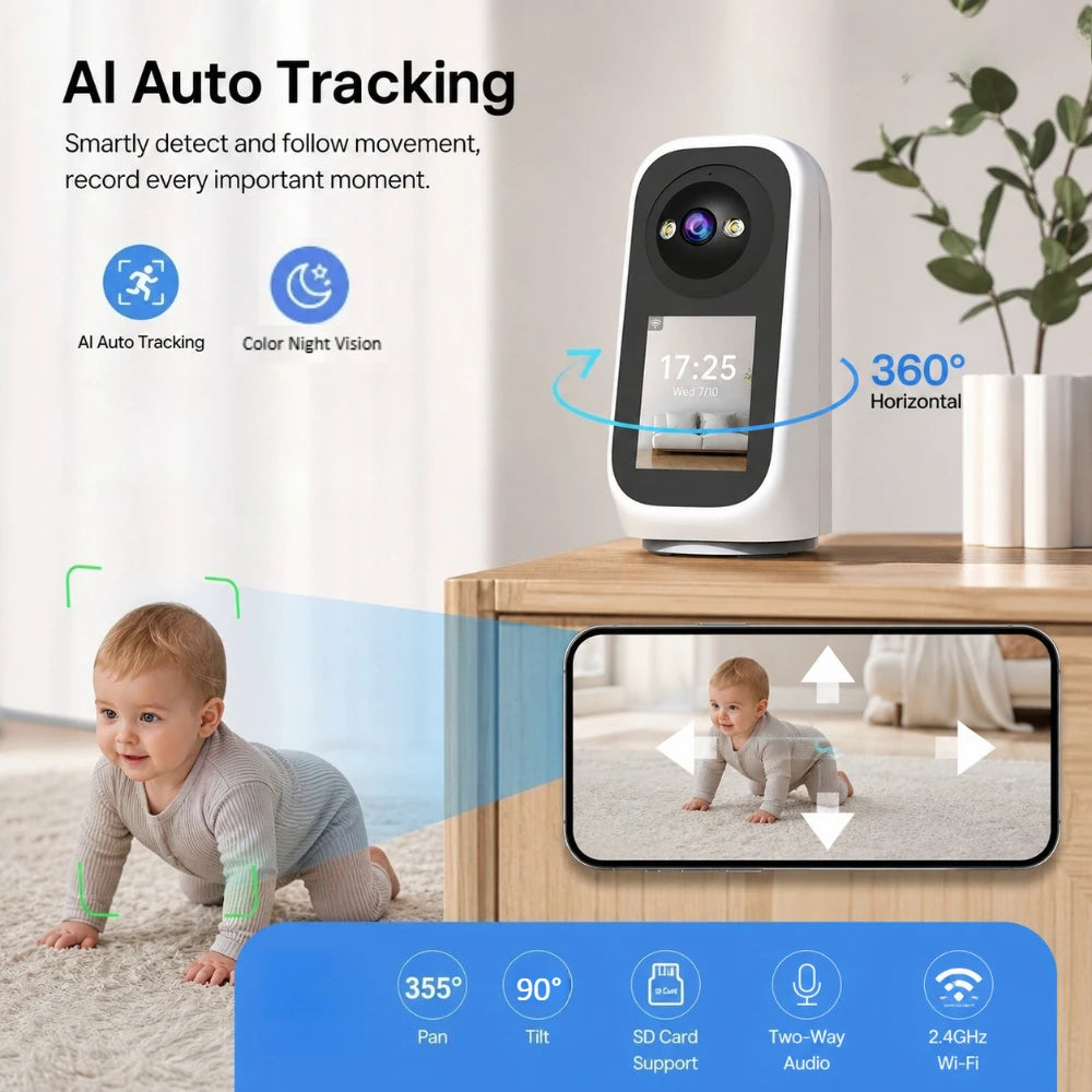 Jooan 3K PTZ IP Camera Video Call with 2.8Inch LED