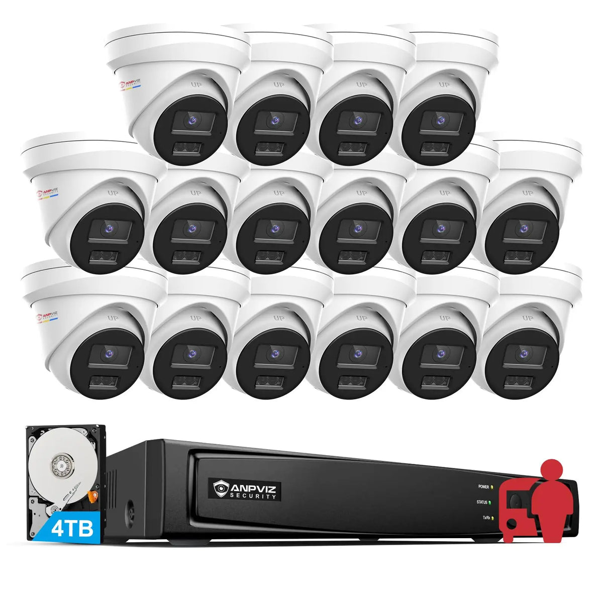 Anpviz Sistema de Cámaras de Seguridad 16CH 4K PoE