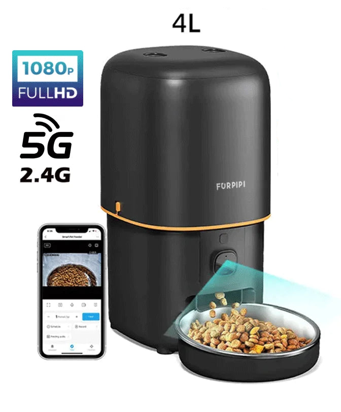 Automatic Cat Feeder Camera Pet Smart Cat Food Kibble Dispenser