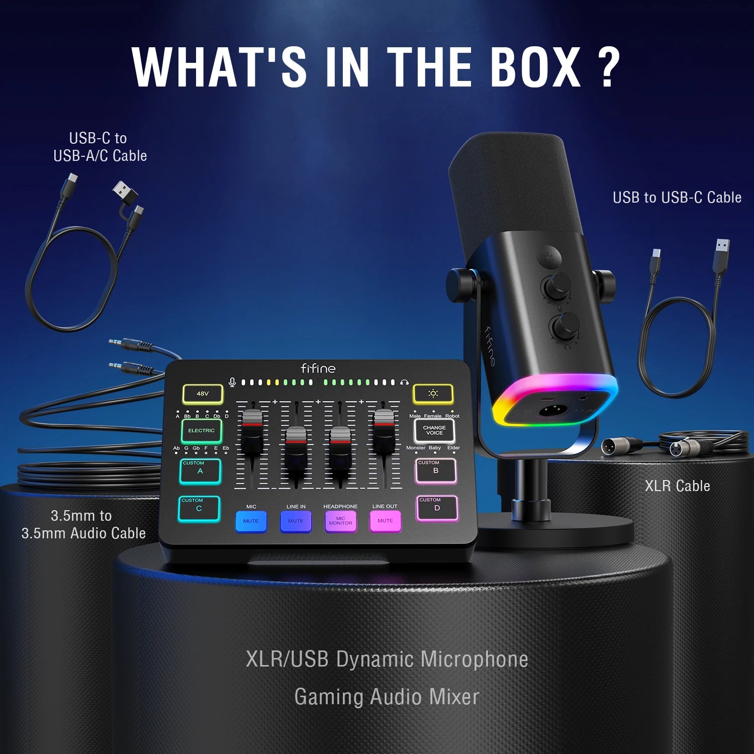 Micrófono FIFINE All-in-One Podcast Kit